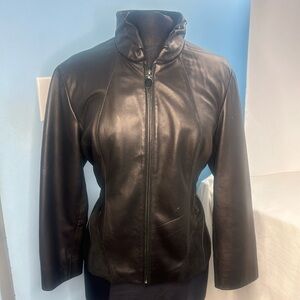 Tahari Lambs Leather moto style jacket